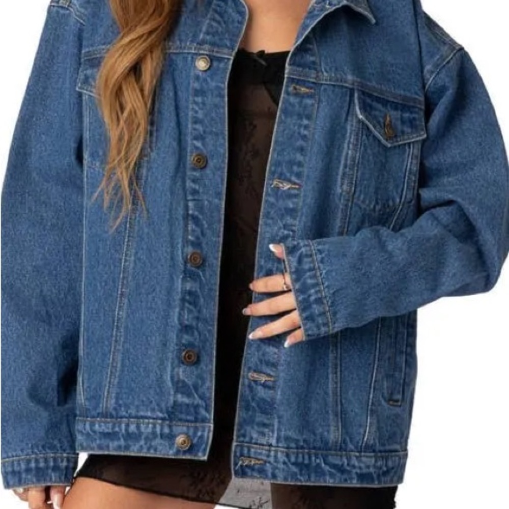 Edikted Blue Oversized Denim Jacket